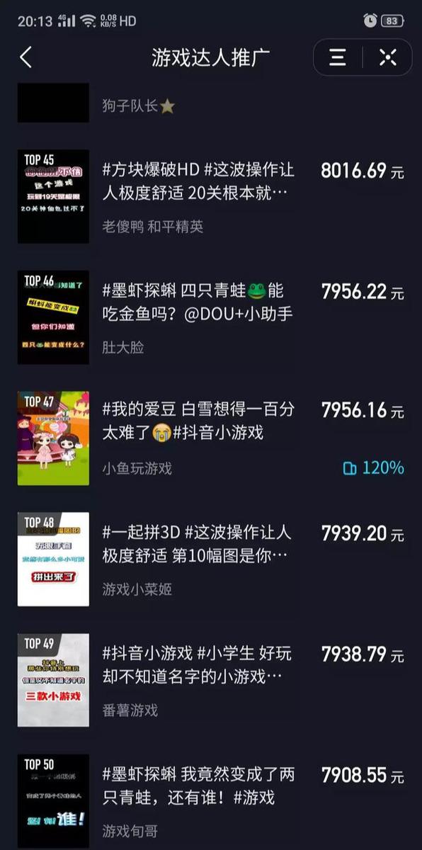 抖音冷门赚钱项目:游戏短视频月赚万元。