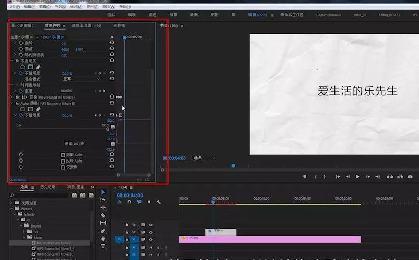 300个出入动画premiere预设-可用于文字、图形图像、视频等